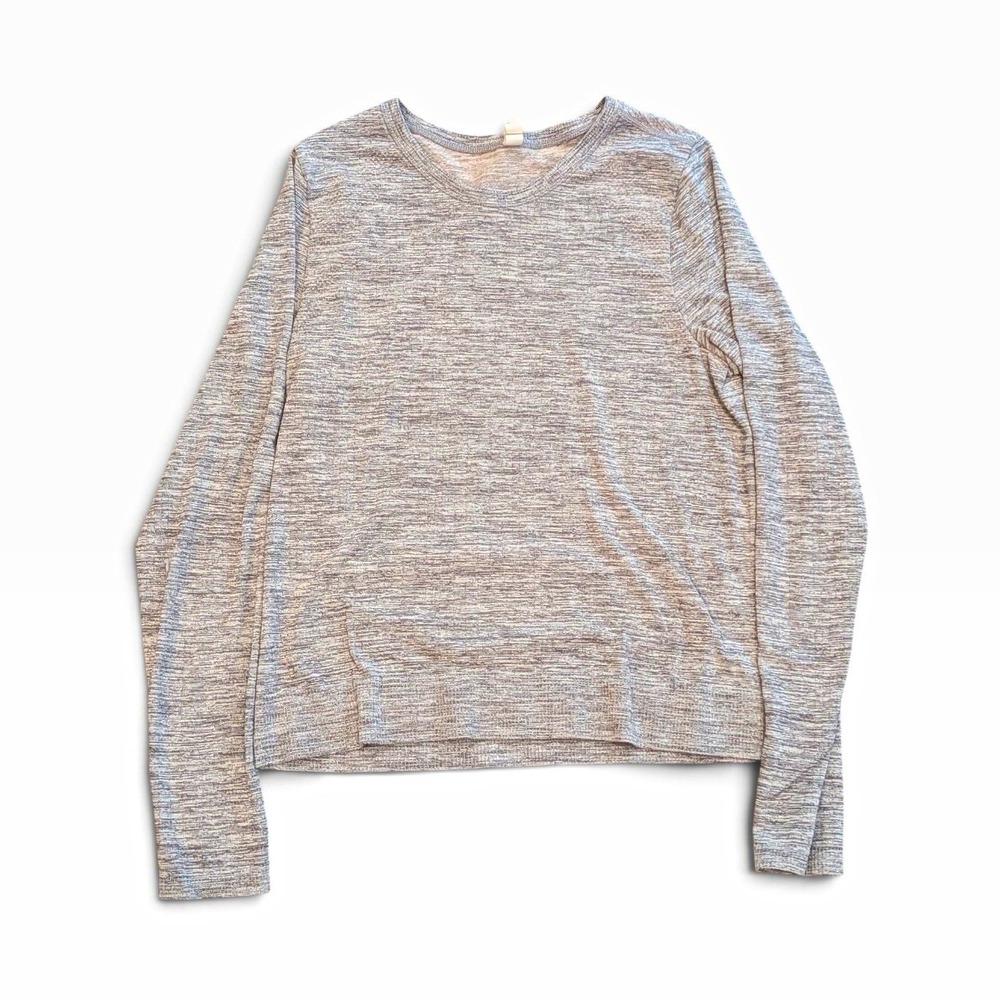 Athleta Gray Heather Long Sleeve Crewneck Top Women's Small